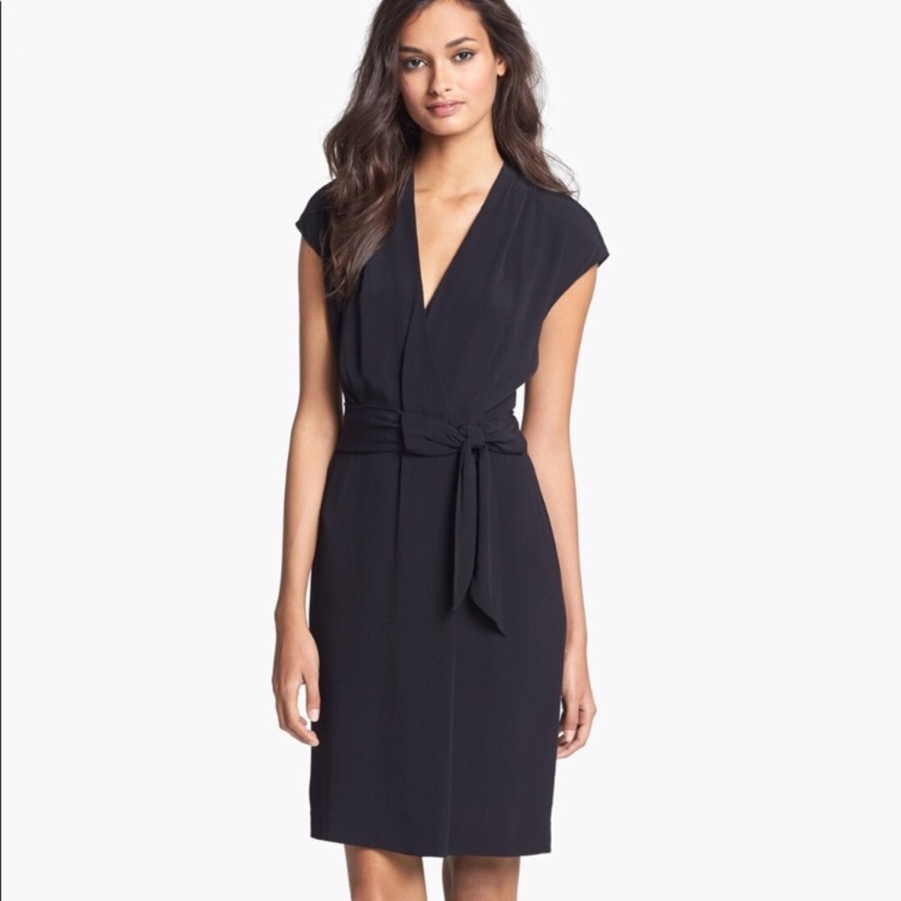 Kate Spade Villa Dress Black Bow Waist Small